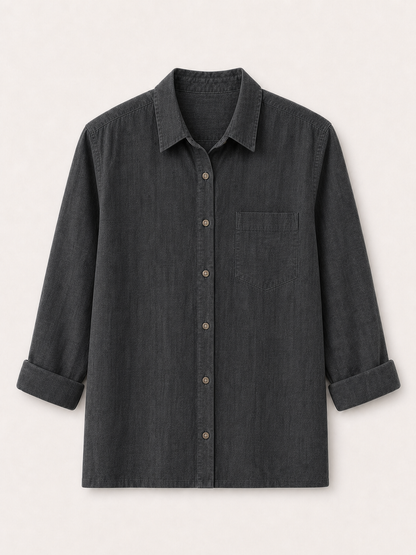 100% Cotton Pocket Button-Up Shirt