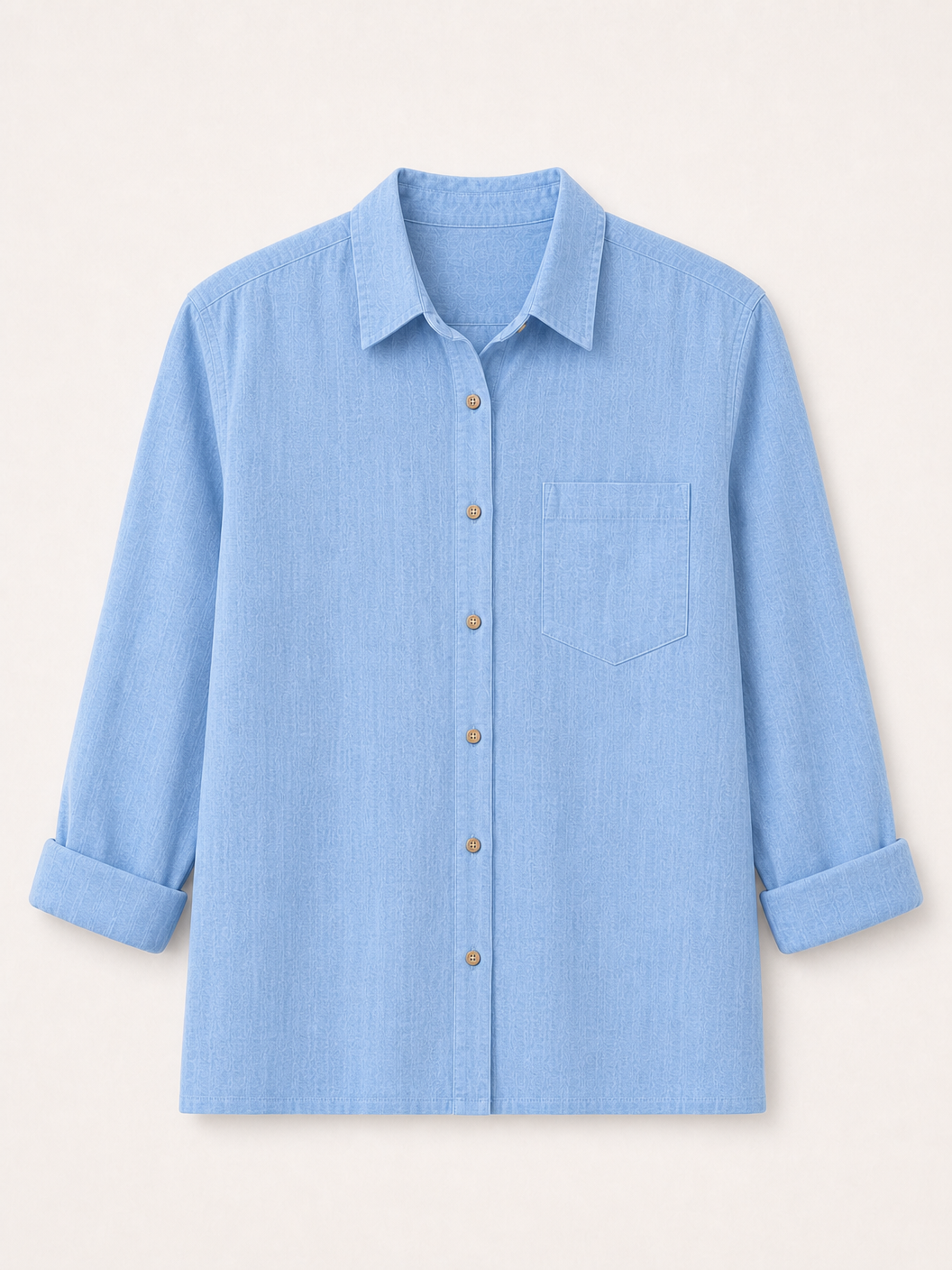 100% Cotton Pocket Button-Up Shirt