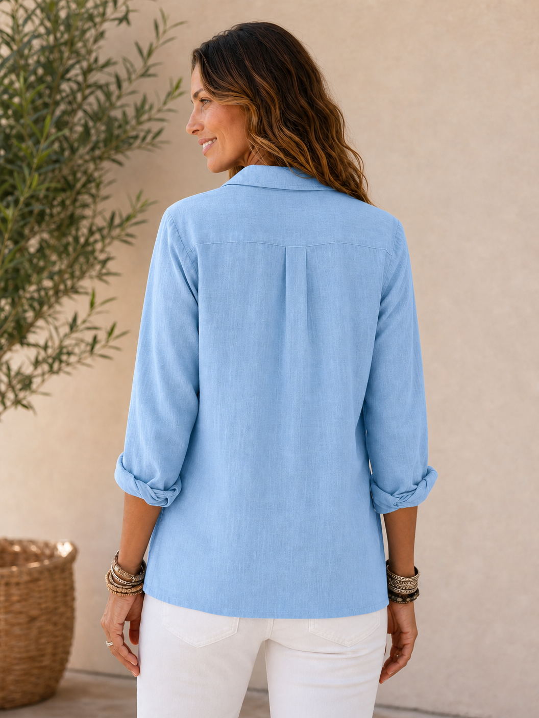 100% Cotton Pocket Button-Up Shirt