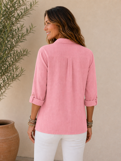 100% Cotton Pocket Button-Up Shirt