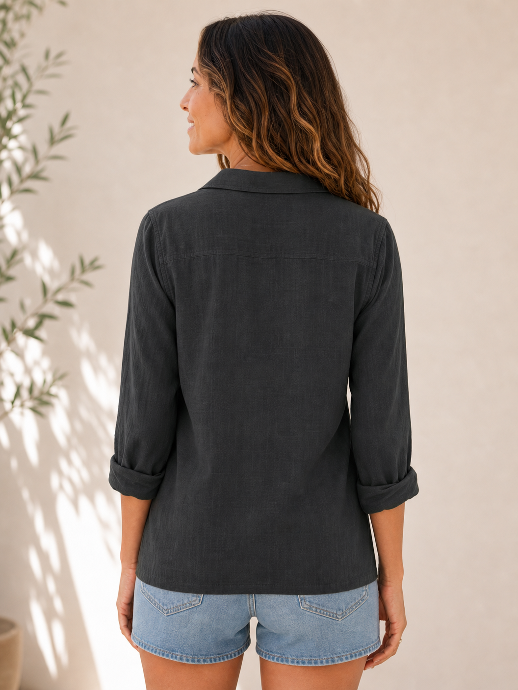 100% Cotton Pocket Button-Up Shirt