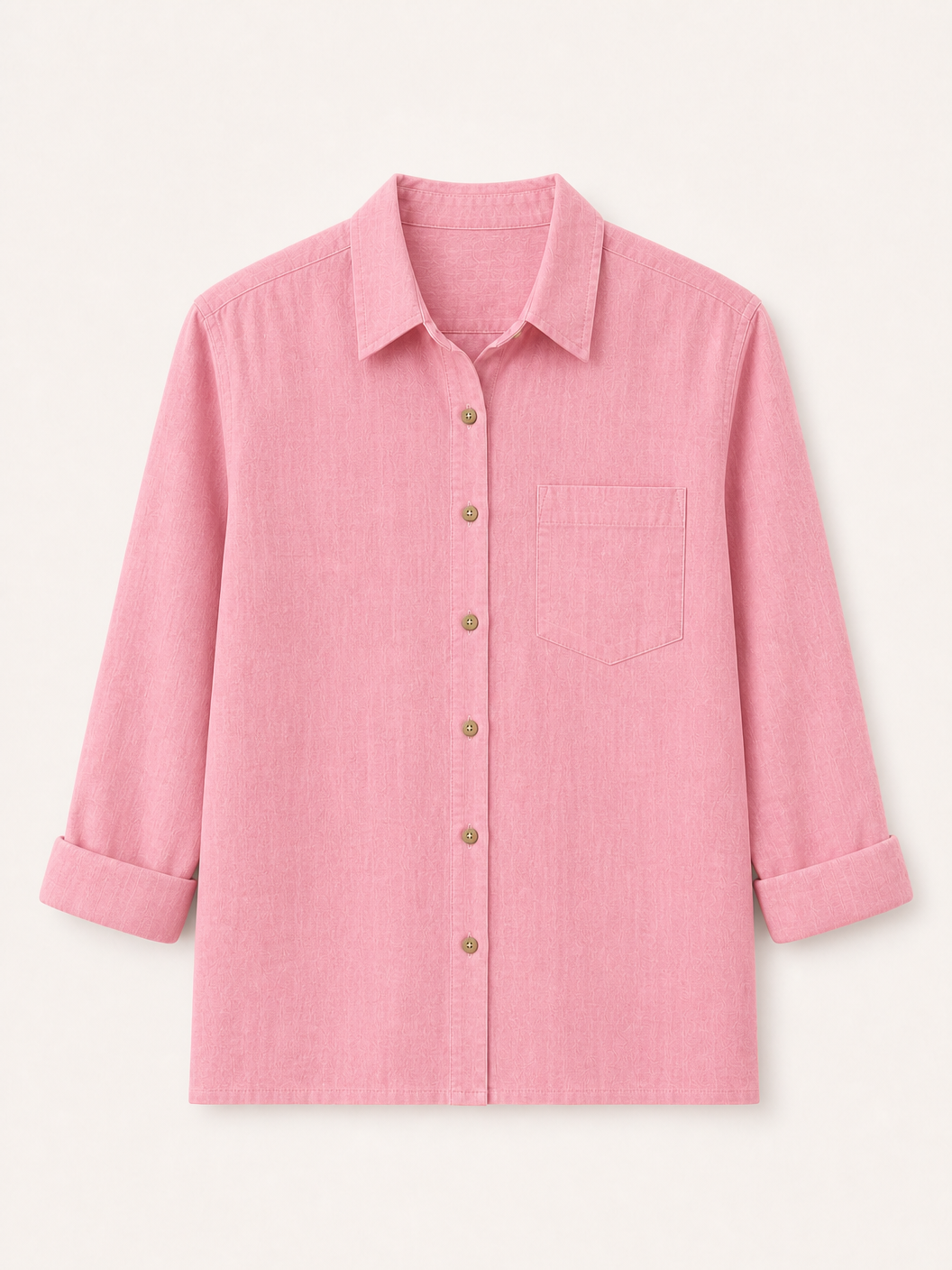 100% Cotton Pocket Button-Up Shirt