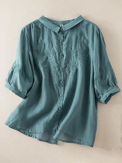 Women's Embroidered 100% Cotton Blouse