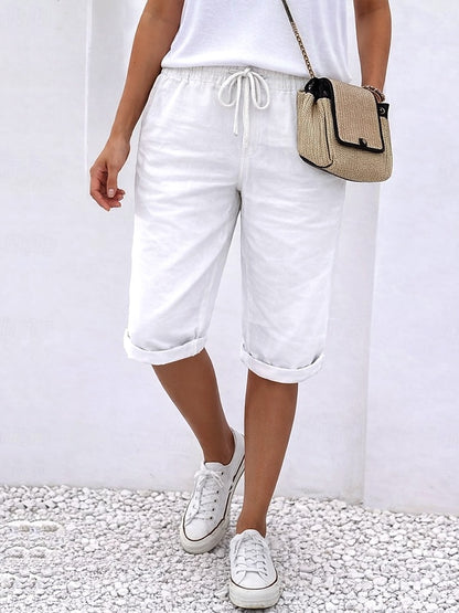Women's Cotton Linen Capri Pants