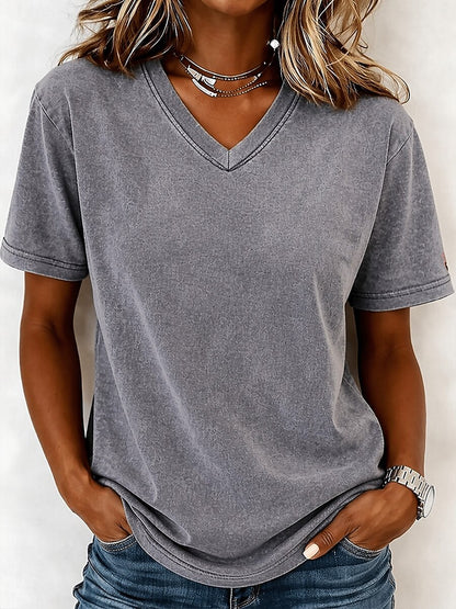 V Neck 100% Cotton Tee