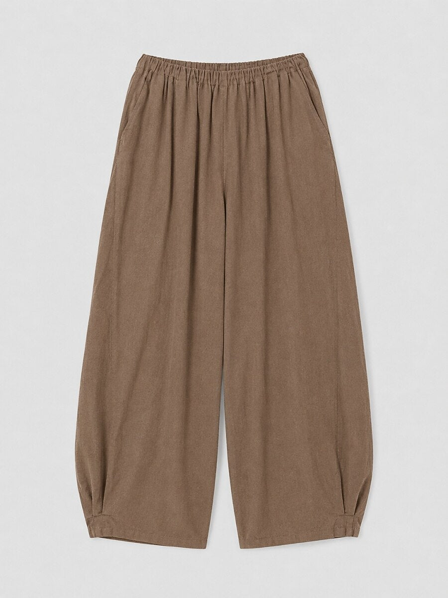 Premium Linen Elastic-Waist Pants
