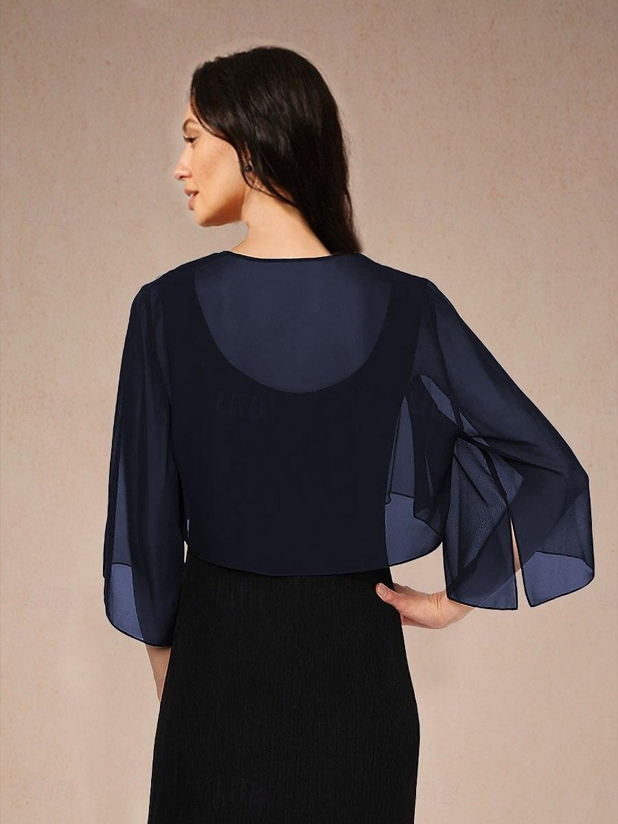 Chiffon Asymmetrical Crop Cover Up