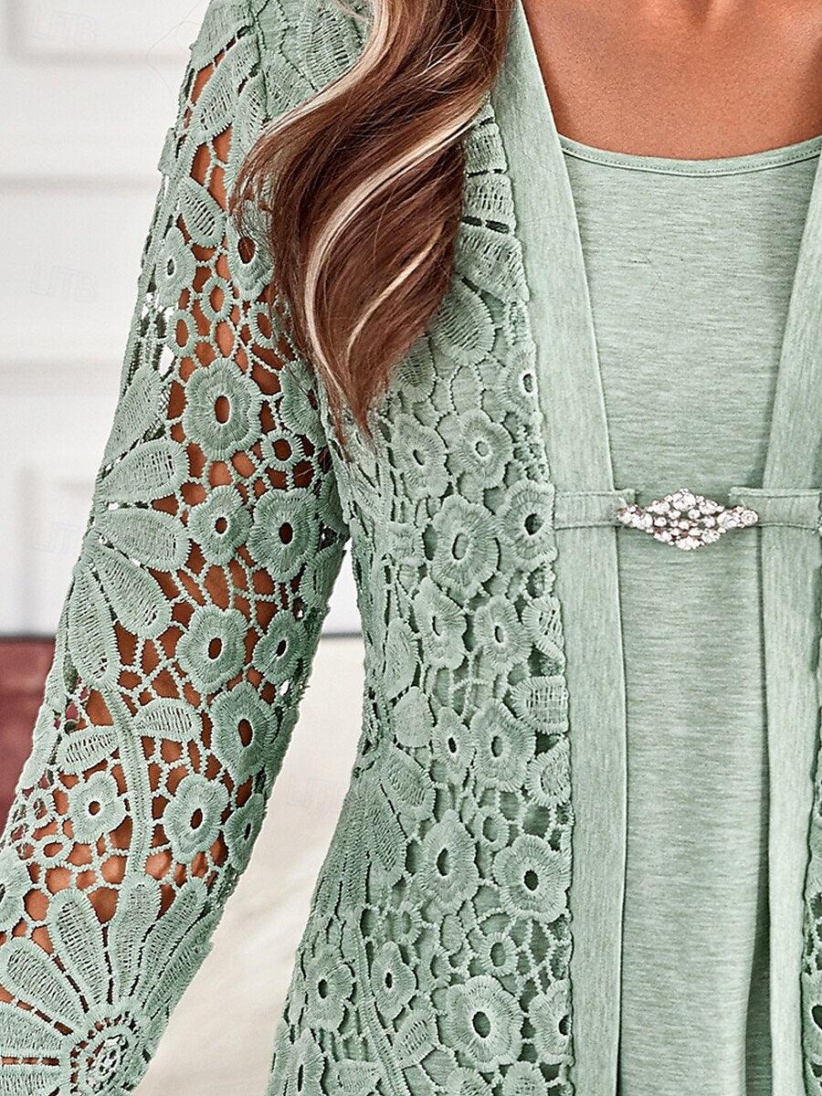Lace Tunic Square Neck Blouse