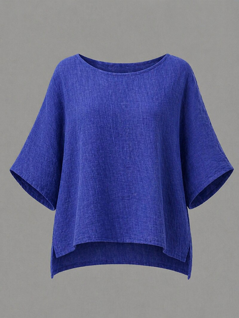 Women's Crew Neck 100% Cotton Blouse