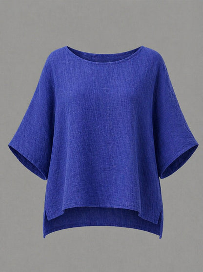 Women's Crew Neck 100% Cotton Blouse