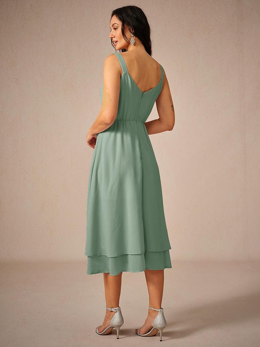 Ensemble robe en mousseline de soie et dentelle de couleur unie