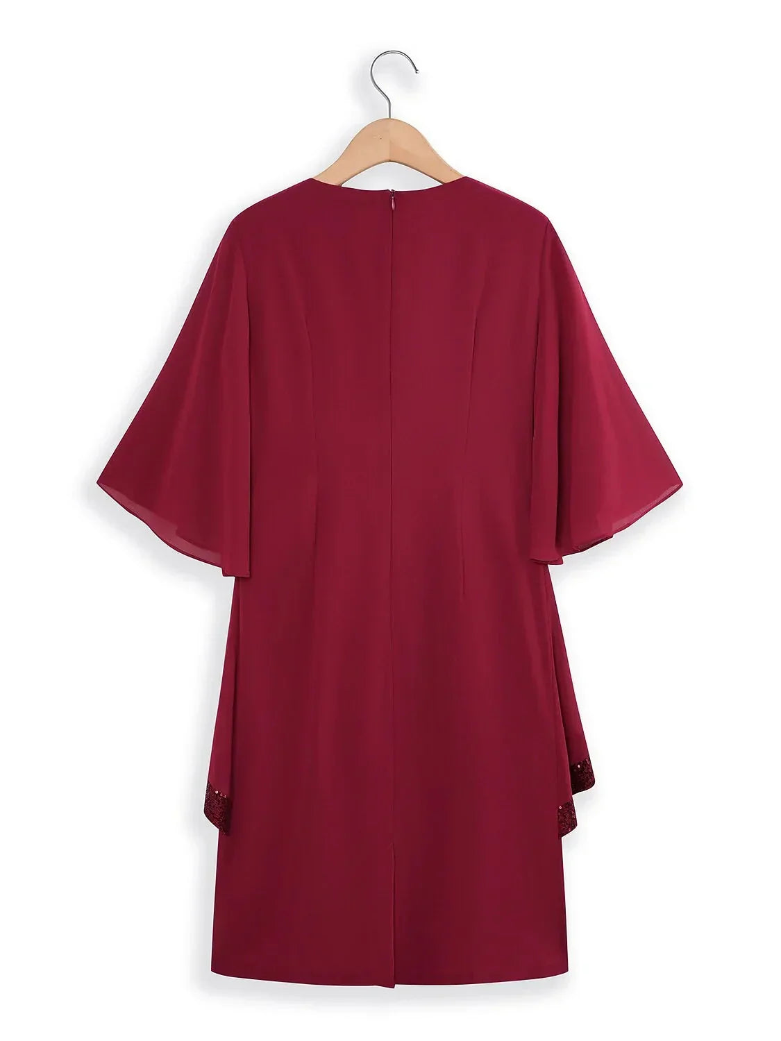 Classic Wine Red Chiffon Dress