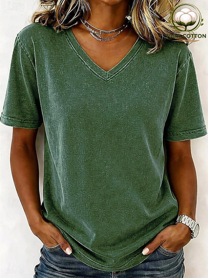 V Neck 100% Cotton Tee