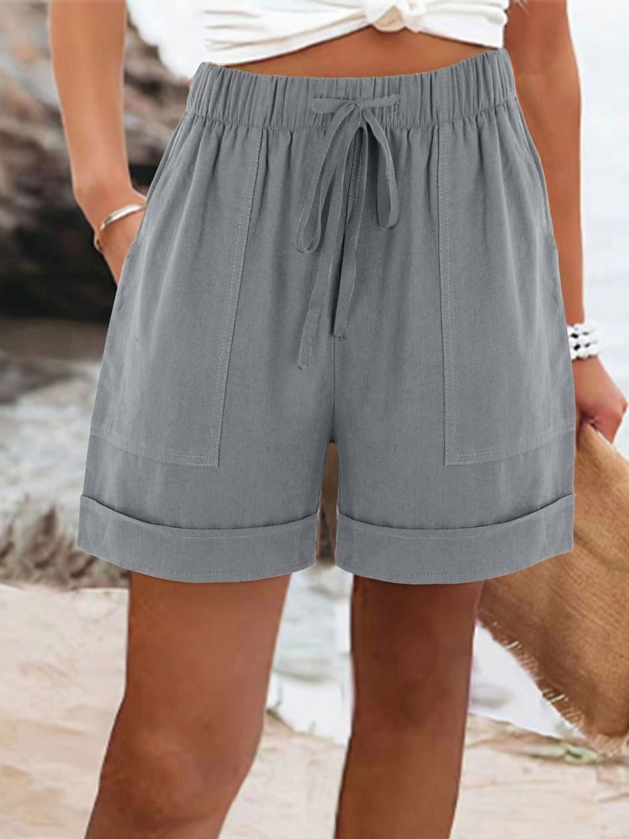 Women's Cotton Linen Vacation Shorts