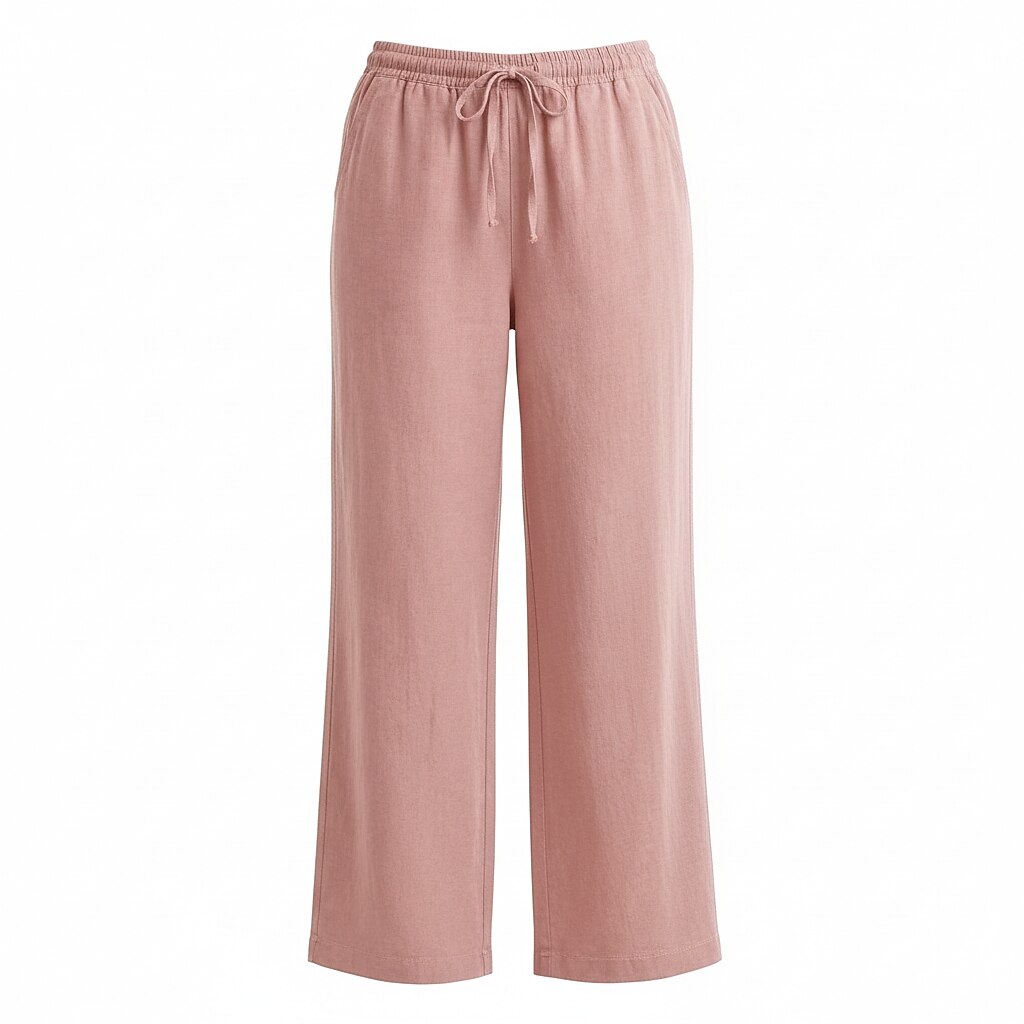 Women's Linen Drawstring Wide-Leg Culottes