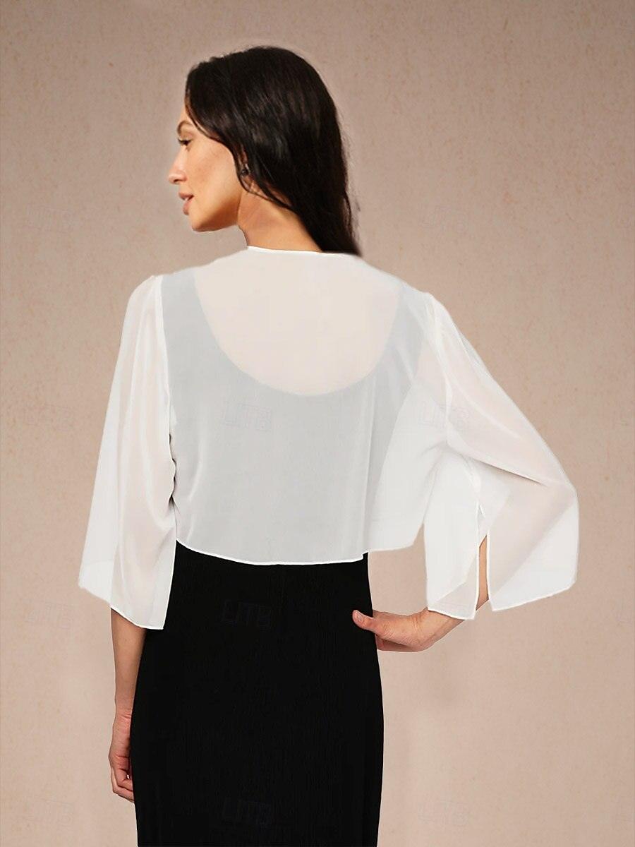Chiffon Asymmetrical Crop Cover Up