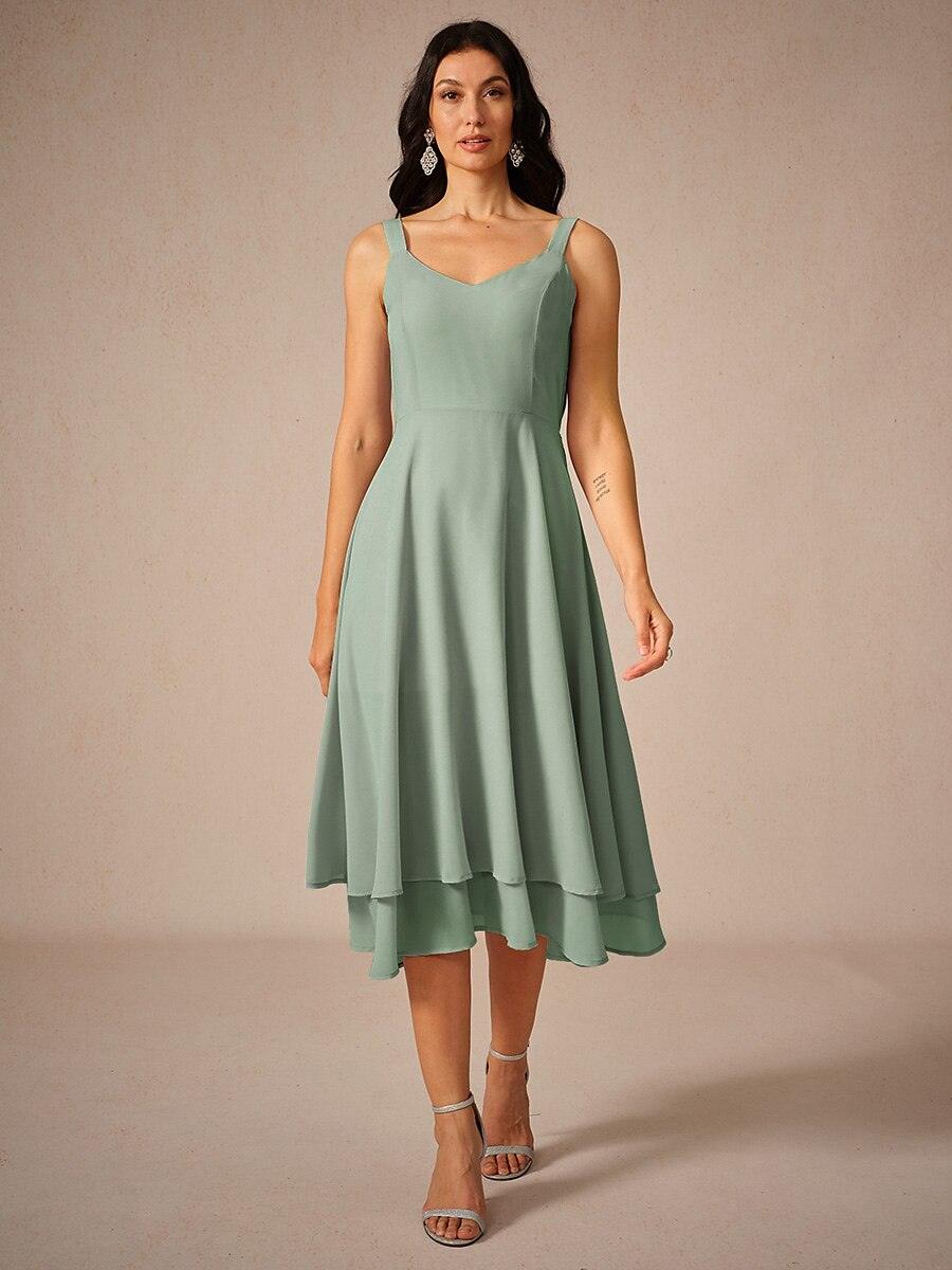Ensemble robe en mousseline de soie et dentelle de couleur unie