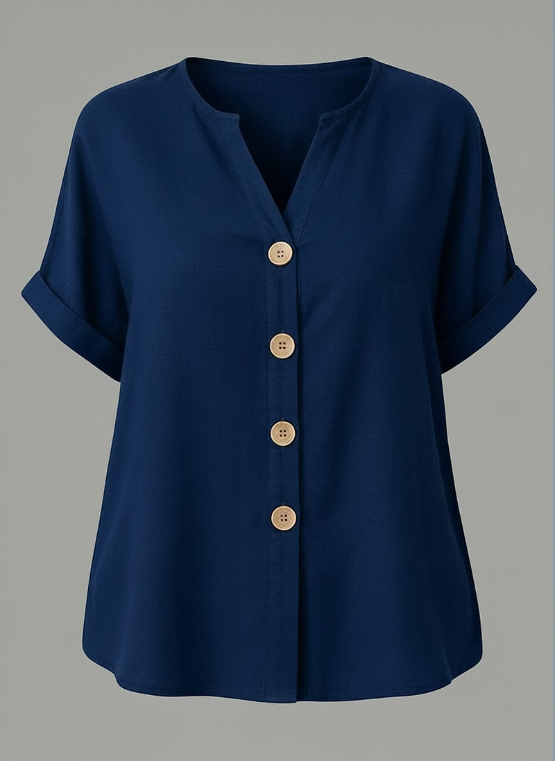 Women's Shirt Cotton Blend Linen Shirt