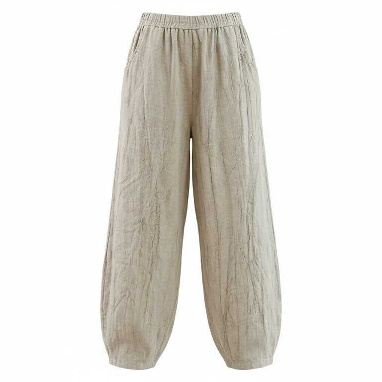 Premium Linen Full-Length Balloon Pants