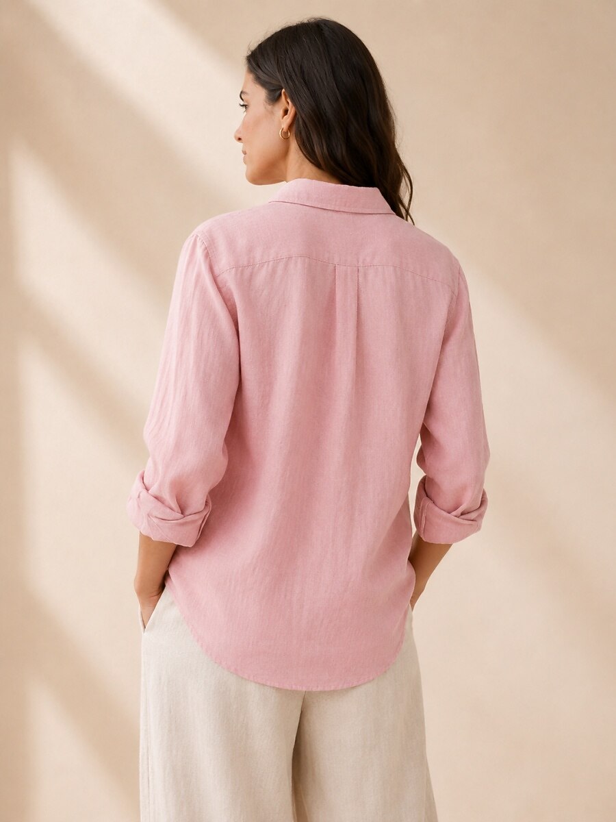 Women's Linen Button-Down Blouse