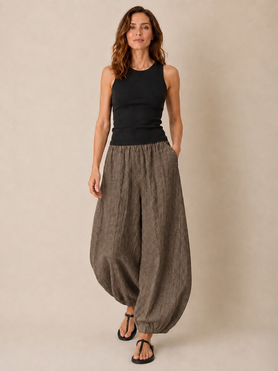Premium Linen Full-Length Balloon Pants
