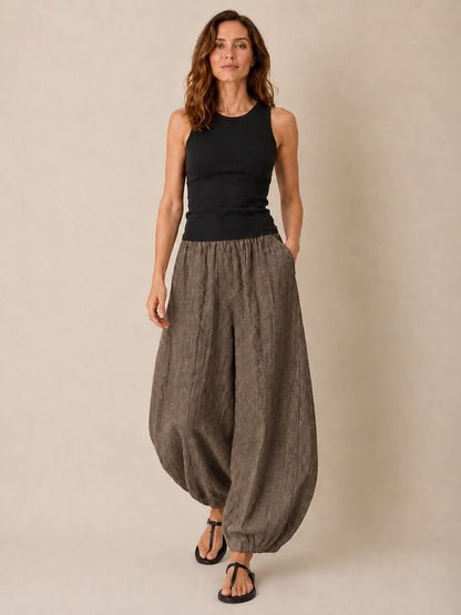 Premium Linen Full-Length Balloon Pants