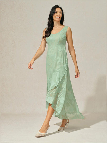 Maxikleid aus Satin mit Batikmuster