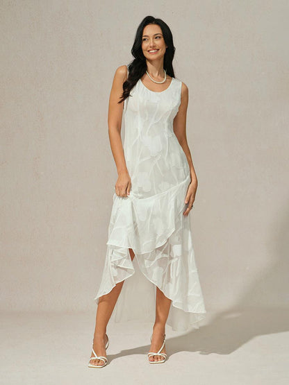 Maxikleid aus Satin mit Batikmuster