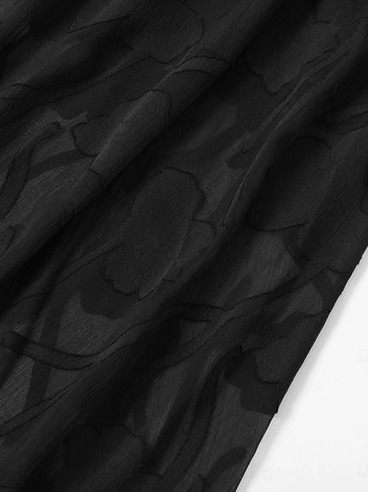 Bloemenprint doorschijnende chiffon 3/4 mouw cardigan