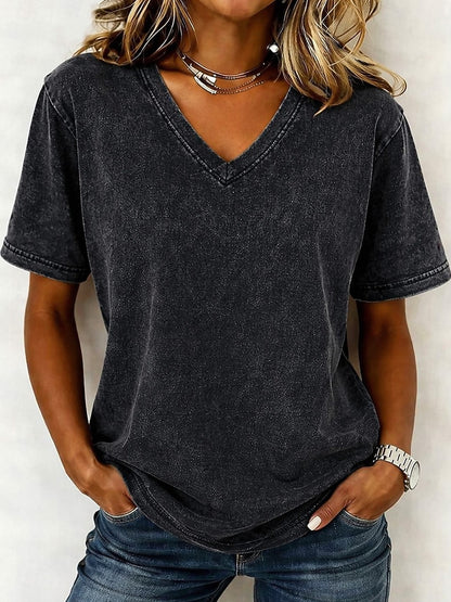 V Neck 100% Cotton Tee