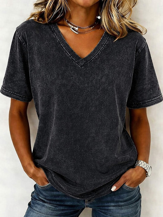 V Neck 100% Cotton Tee