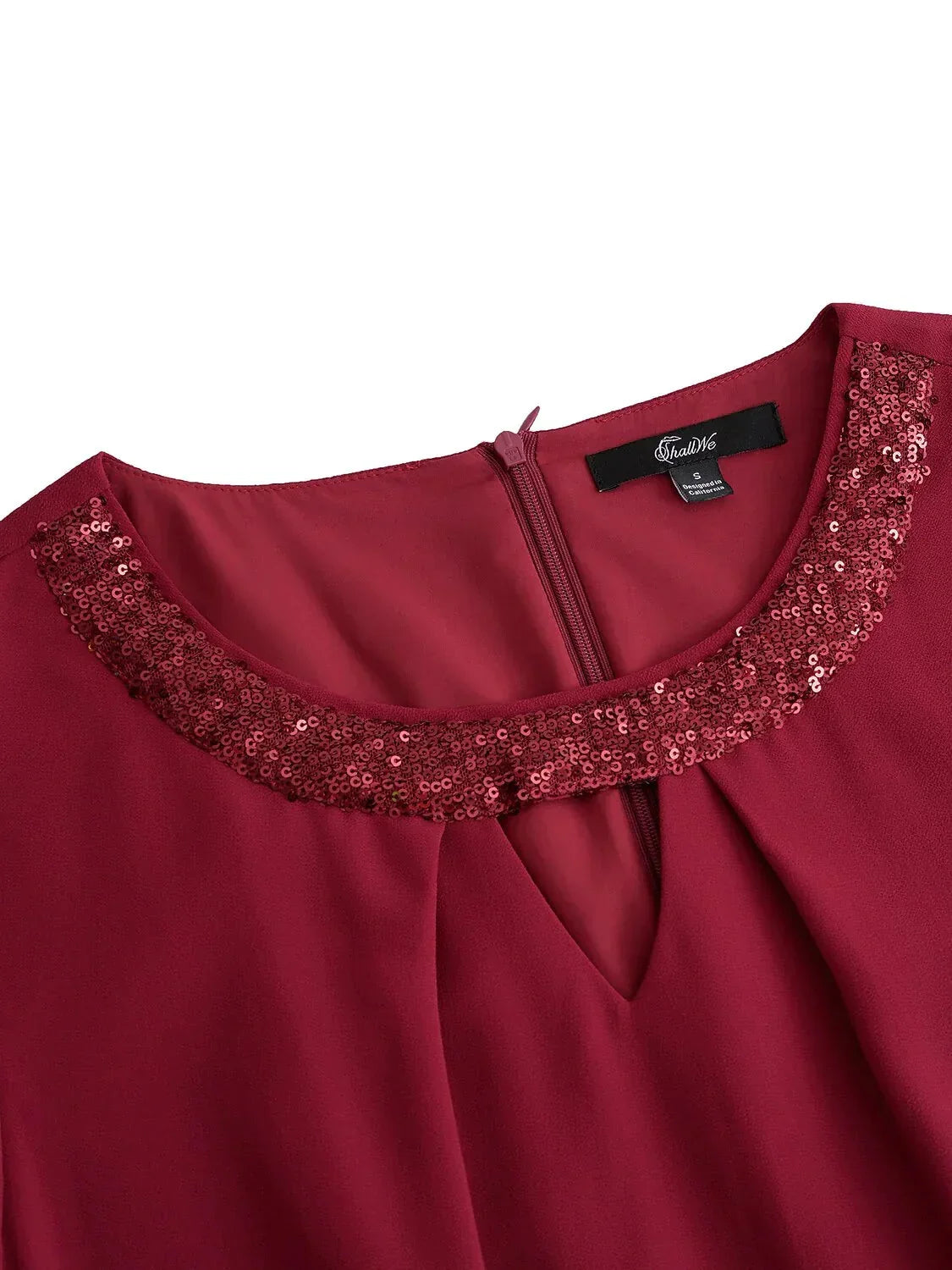Classic Wine Red Chiffon Dress