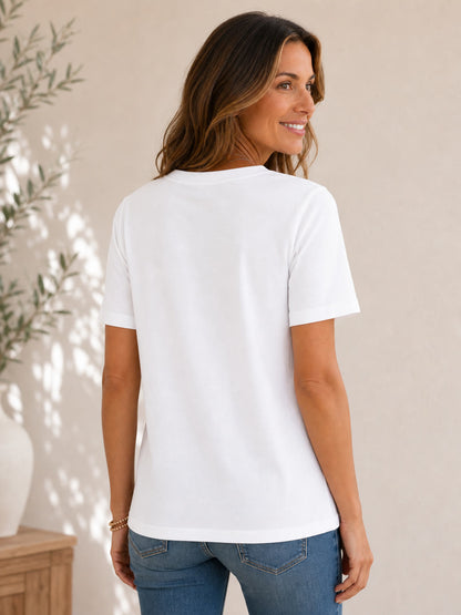 100% Cotton V Neck Tee