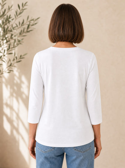 100% Cotton Solid Long Sleeve Tee