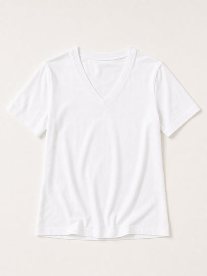 100% Cotton V Neck Tee
