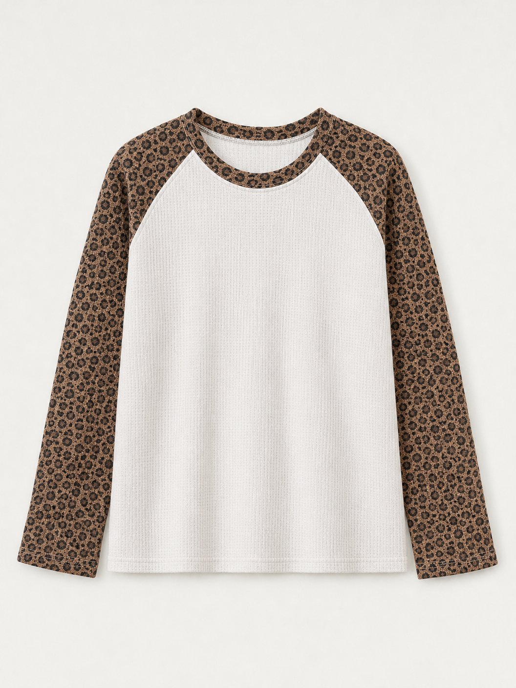 Cotton Waffle Knit Patchwork Blouse