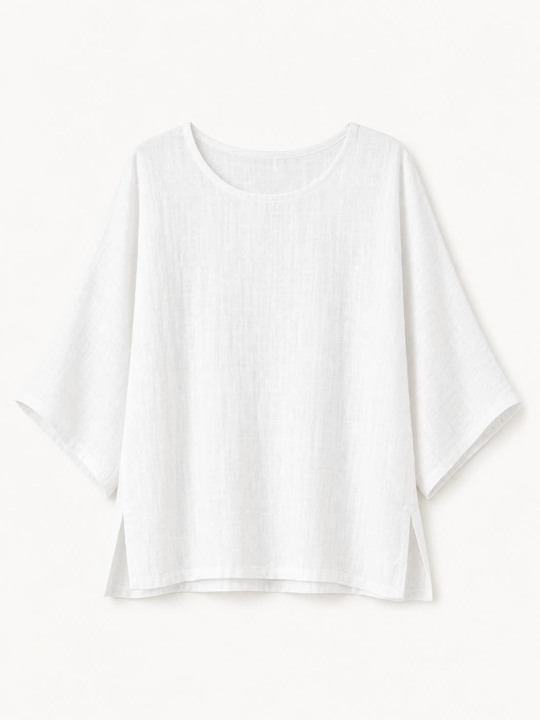 Crew Neck 100% Cotton Blouse