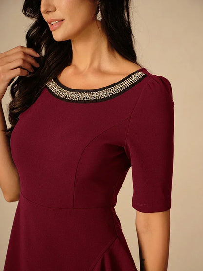 Robe longue élégante à volants