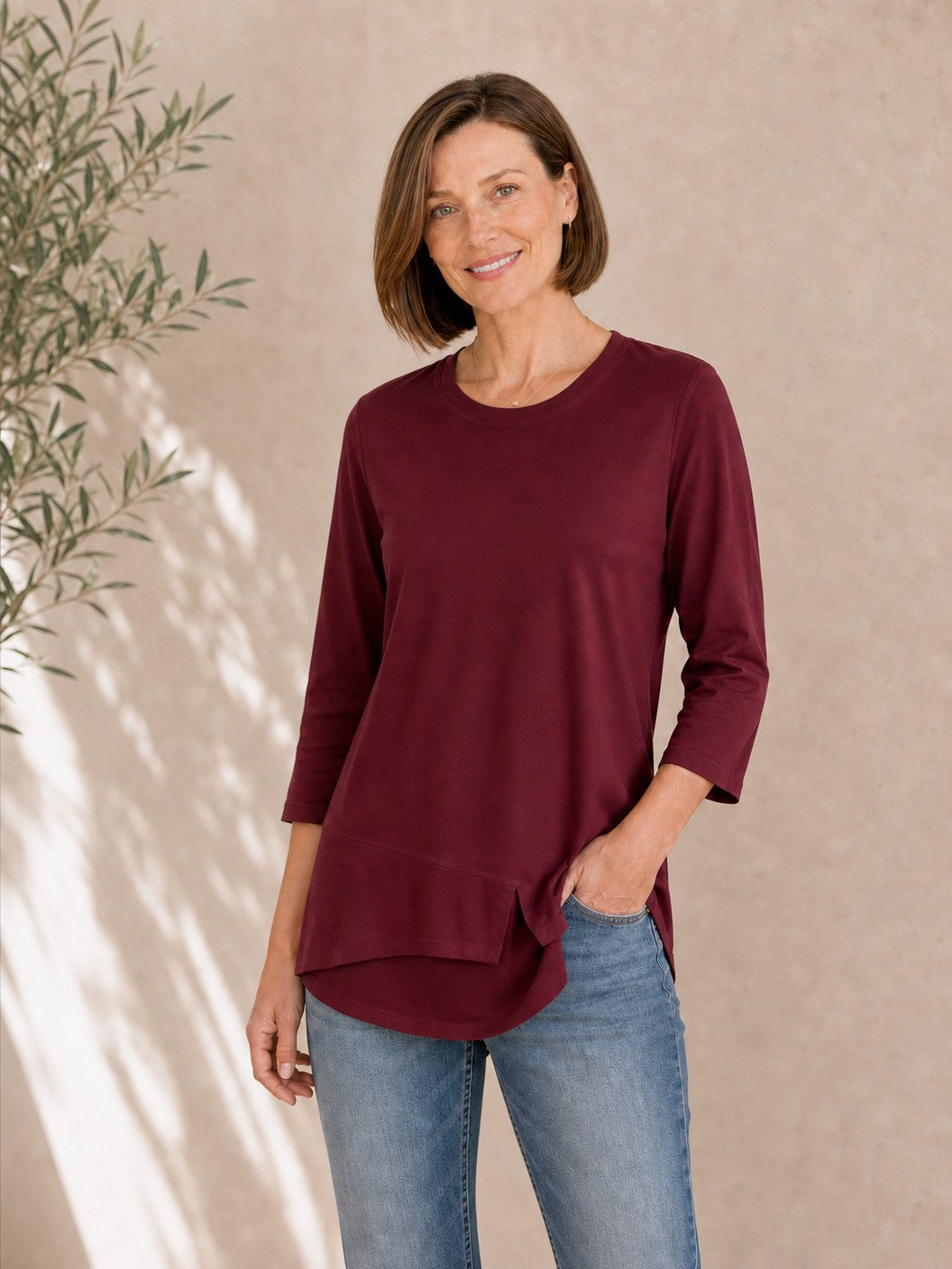 100% Cotton Solid Long Sleeve Tee