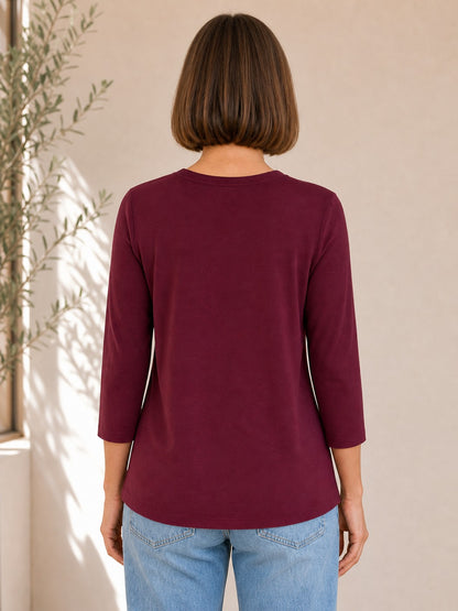 100% Cotton Solid Long Sleeve Tee