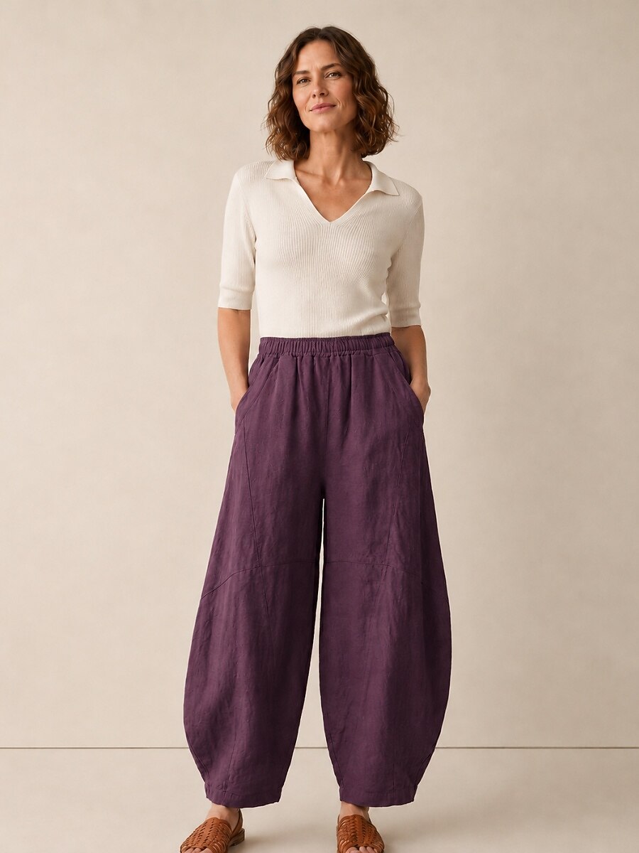 Premium Linen Relaxed Balloon Pants