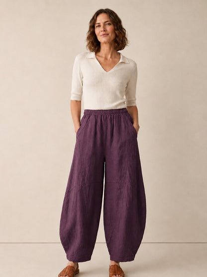 Premium Linen Relaxed Balloon Pants