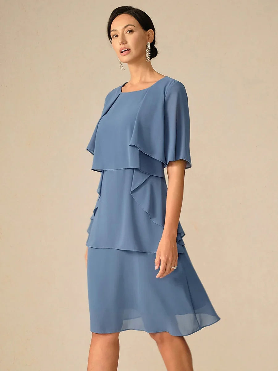 Elegant Layered Chiffon Dress