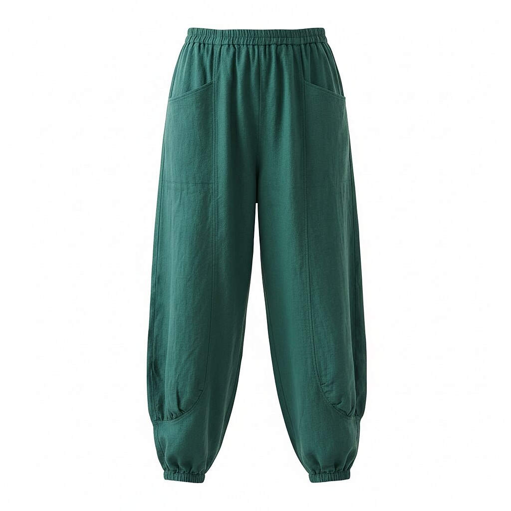 Premium Linen Wide-Leg Pocket Pants