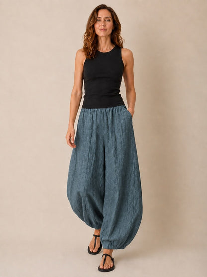 Premium Linen Full-Length Balloon Pants
