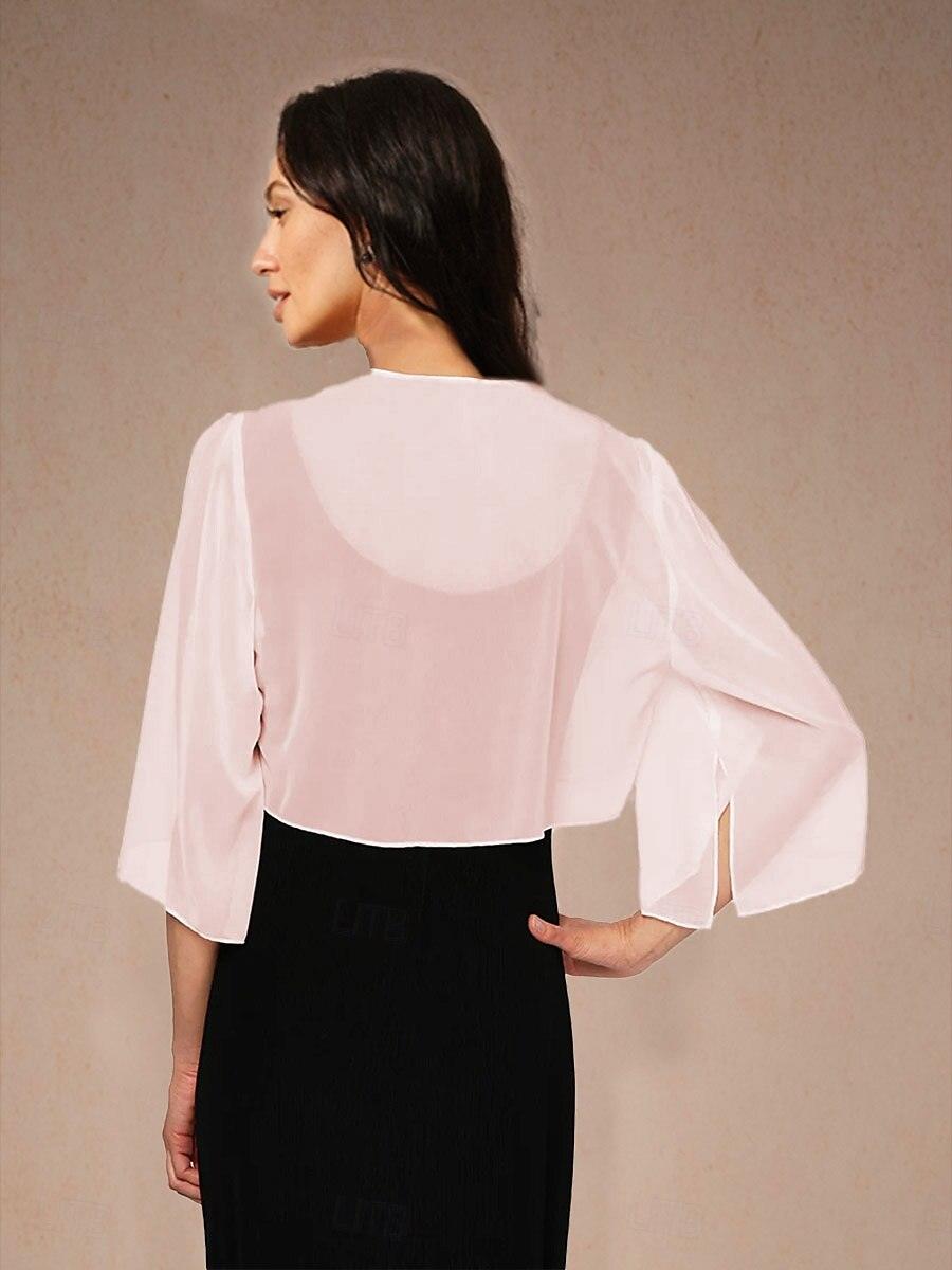 Chiffon Asymmetrical Crop Cover Up