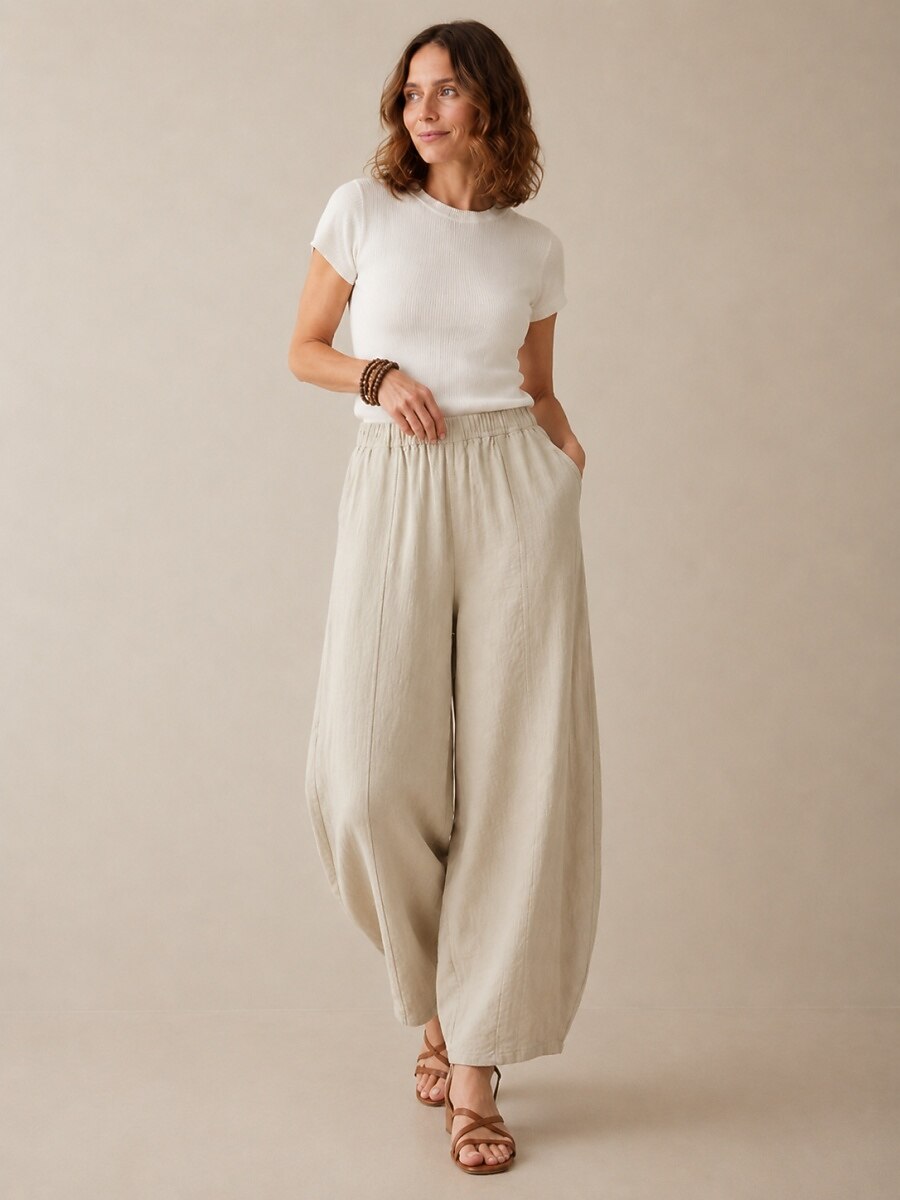 Premium Linen Loose-Fit Casual Pants
