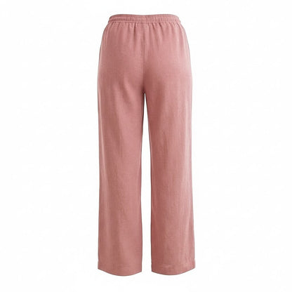 Women's Linen Drawstring Wide-Leg Culottes