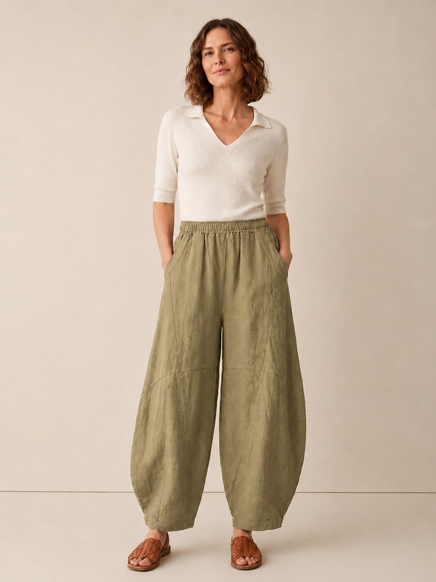 Premium Linen Relaxed Balloon Pants