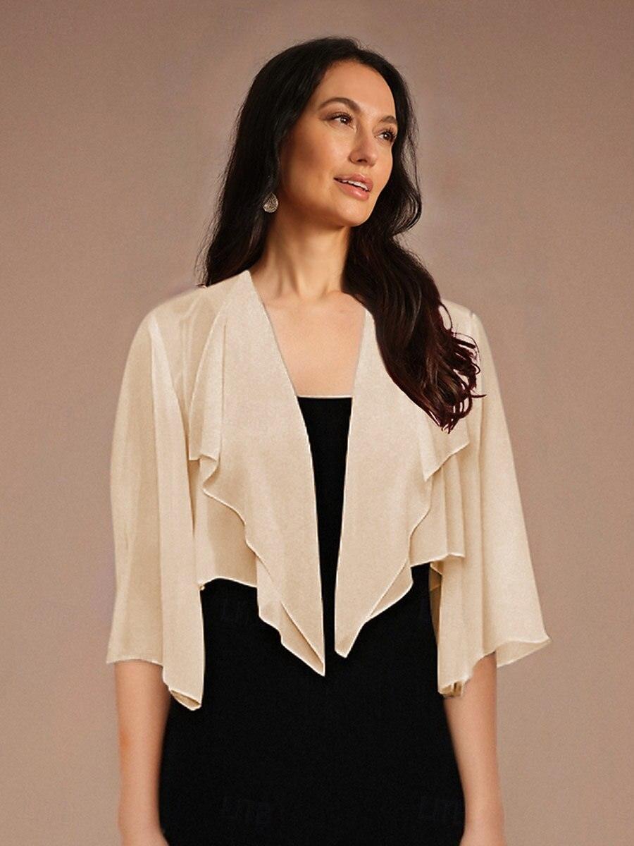 Chiffon Asymmetrical Crop Cover Up